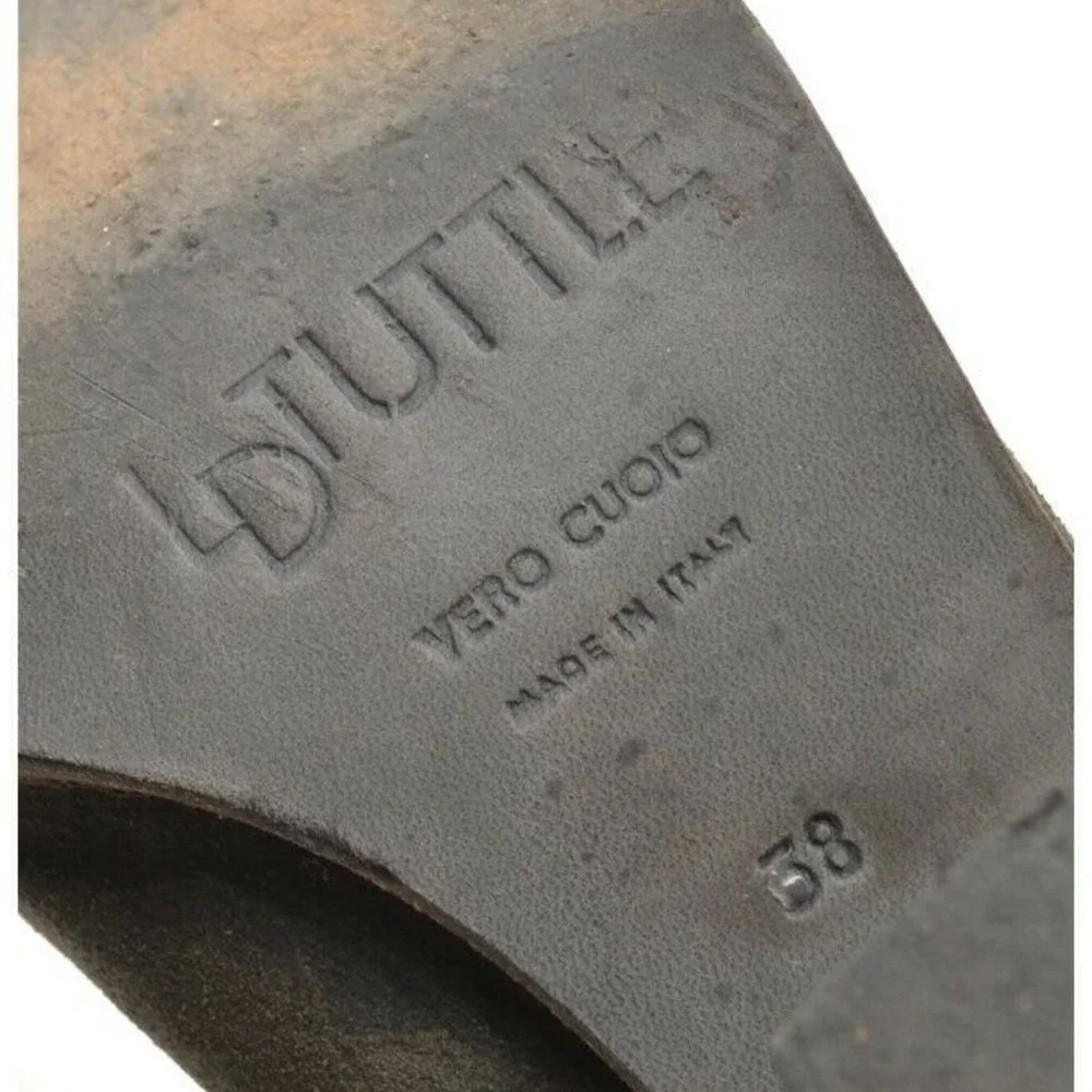 LD Tuttle Taupe Suede Cross Strap Buckle Bootie 38